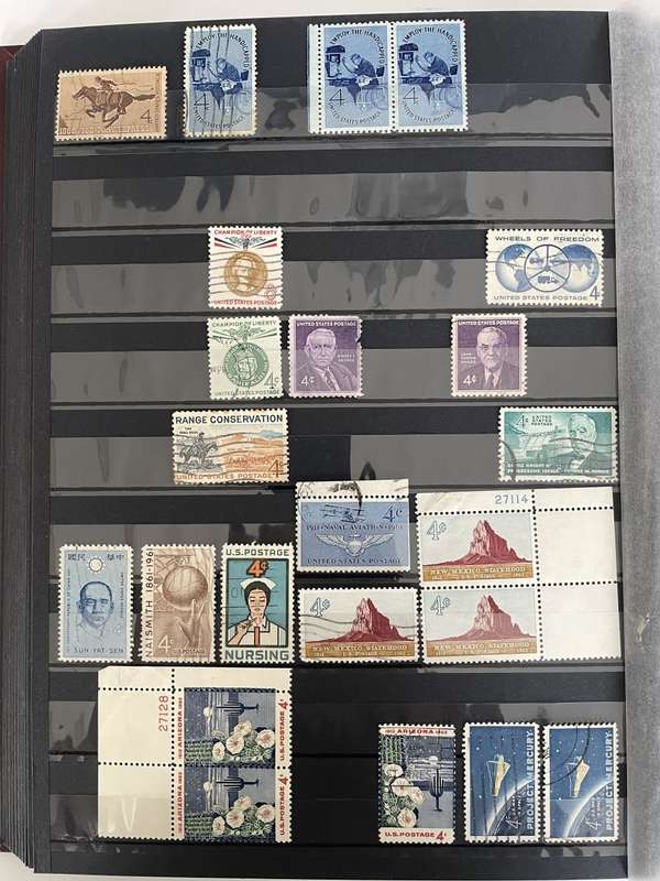 USA - 1960-1965 good selection of mint and used stamps, good value lot (8 photos)